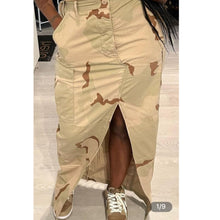 Load image into Gallery viewer, “GO TO WAR FOR BAE” Camo Cargo Skirt
