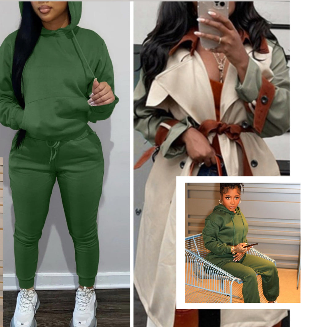 Army green JOGGER 2PC