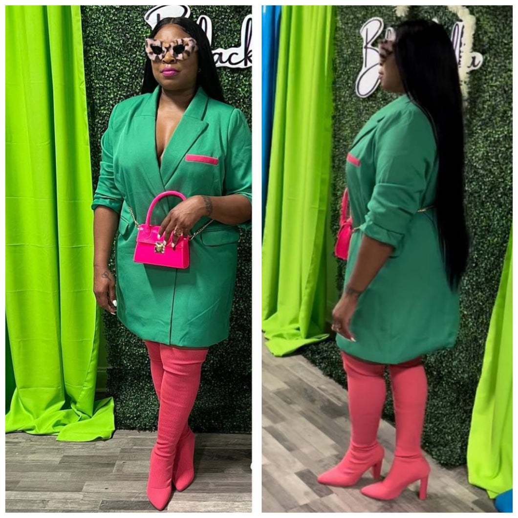 GREEN x PINK Oversized Blazer Dress